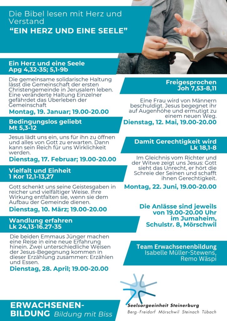 Flyer Die Bibel lesen mit Herz und Verstand 2026