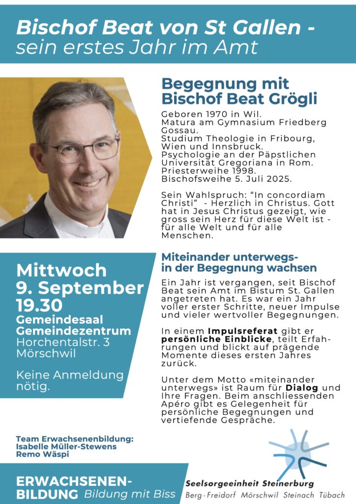 Flyer Gesprächsabend Bischof Beat von St. Gallen